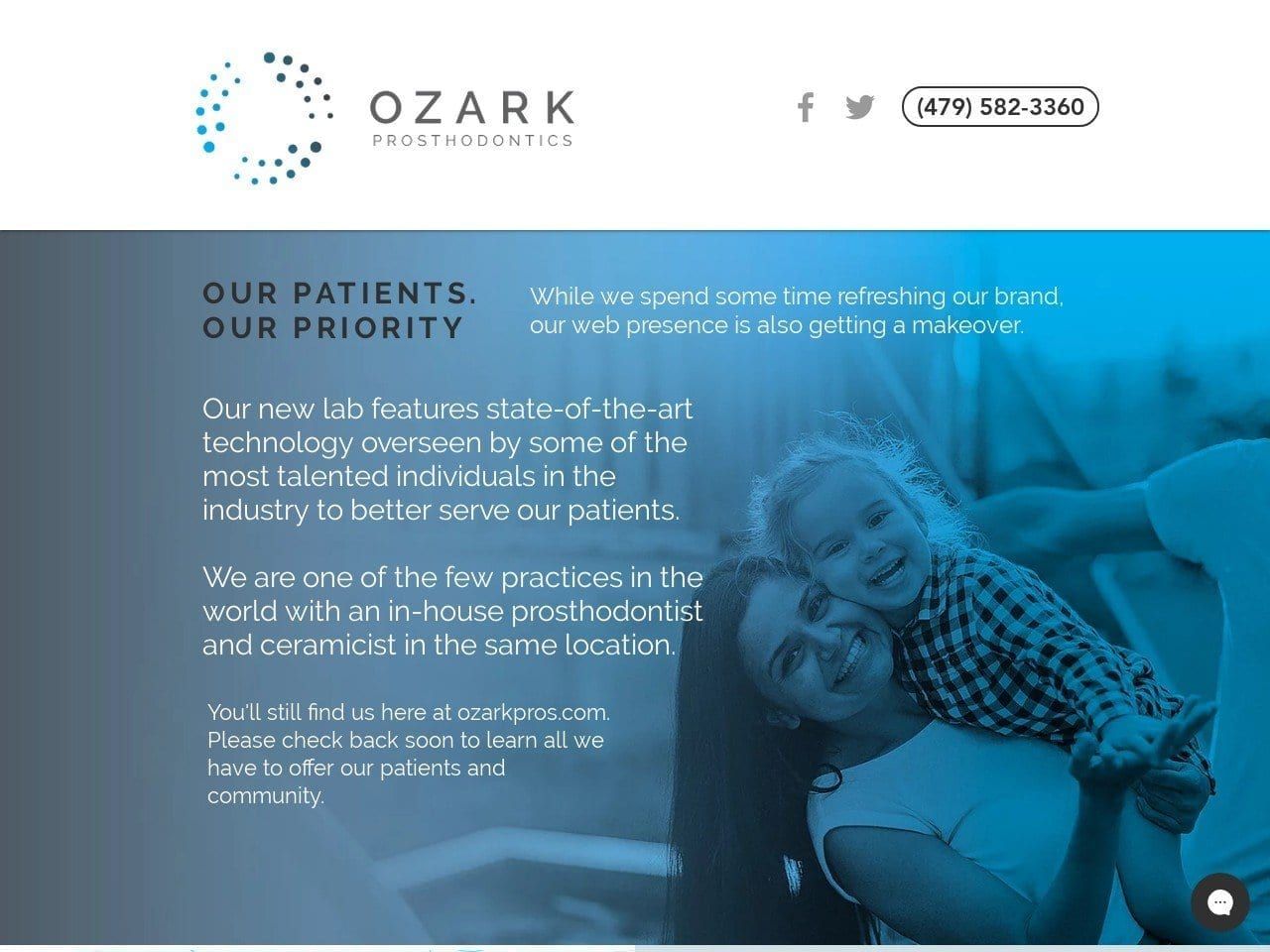 Ozark Prosthodontics Website Screenshot from ozarkpros.com