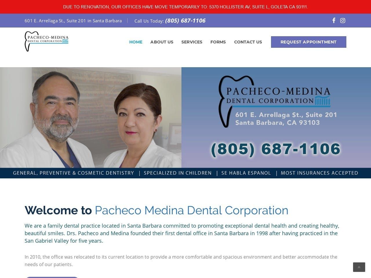 Pacheco Website Screenshot from pachecomedina.com