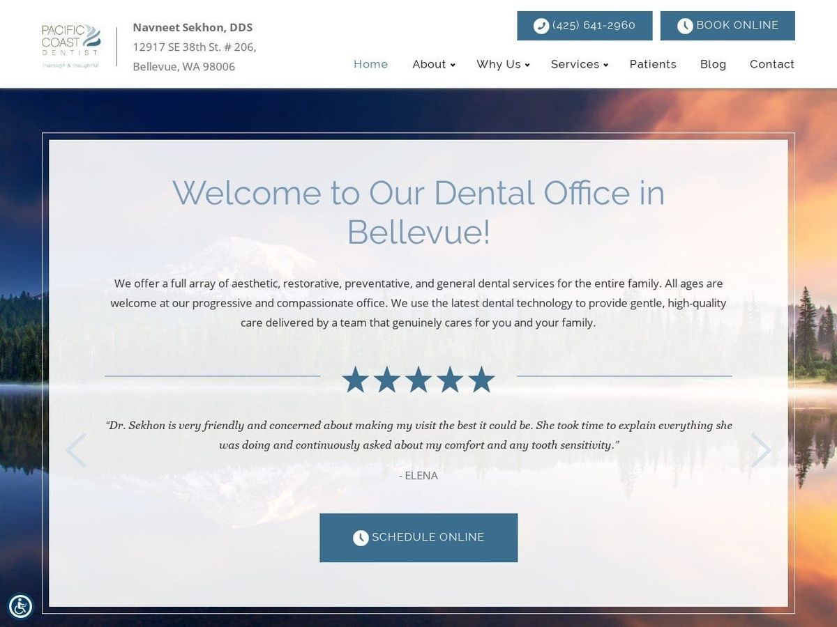 Pacific Coast Dentist Website Screenshot from pacificcoastdentist.com
