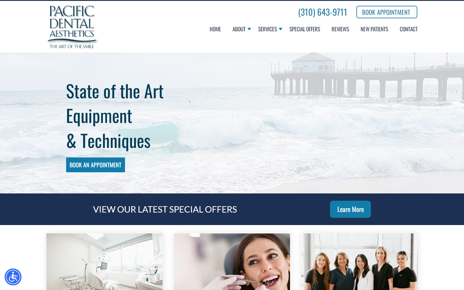 pacificdentalaesthetics.com screenshot