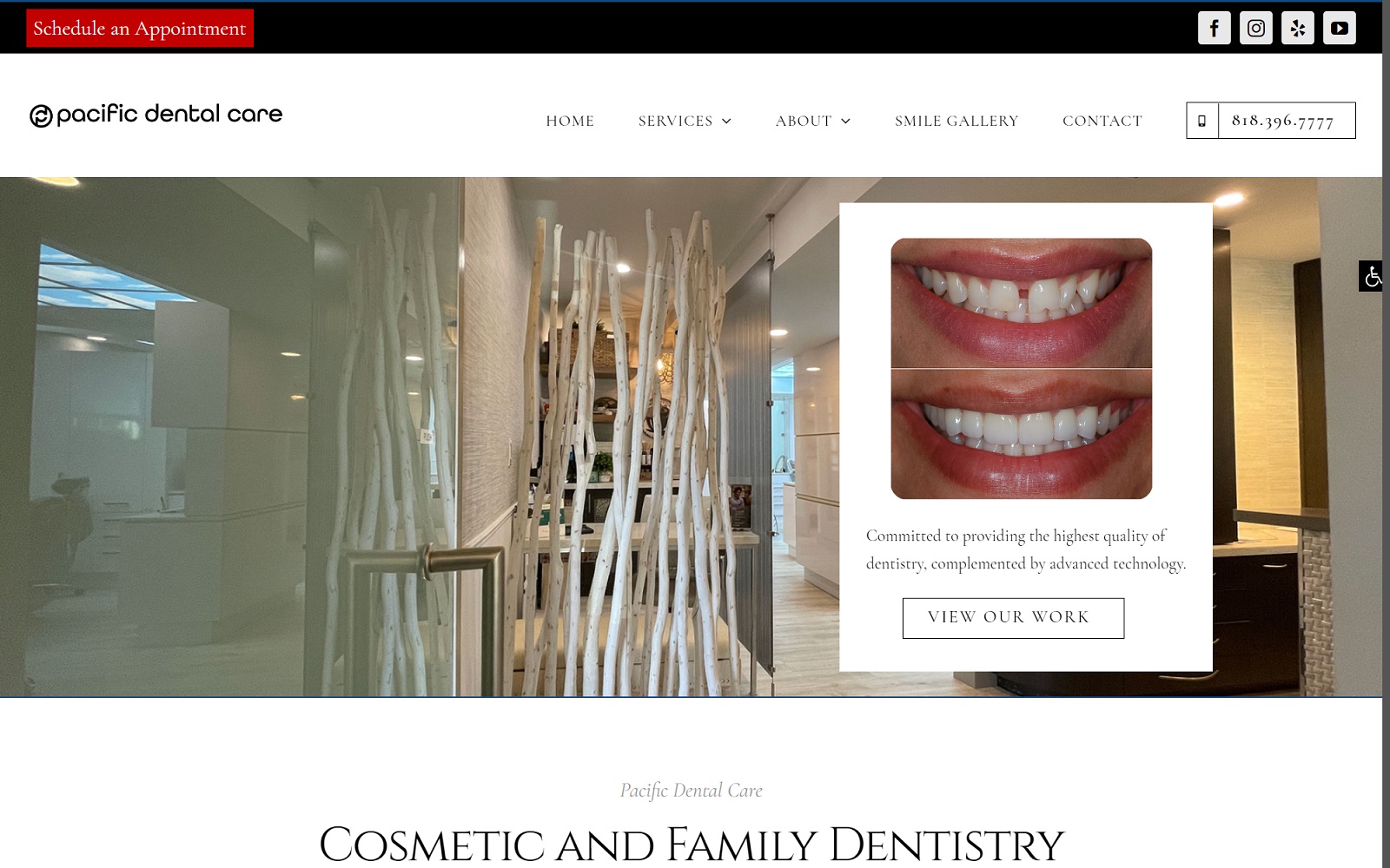 pacificdentalcare.org screenshot