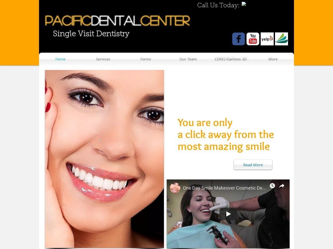 Pacific Dental Center Website Screenshot from pacificdentalcenter.com