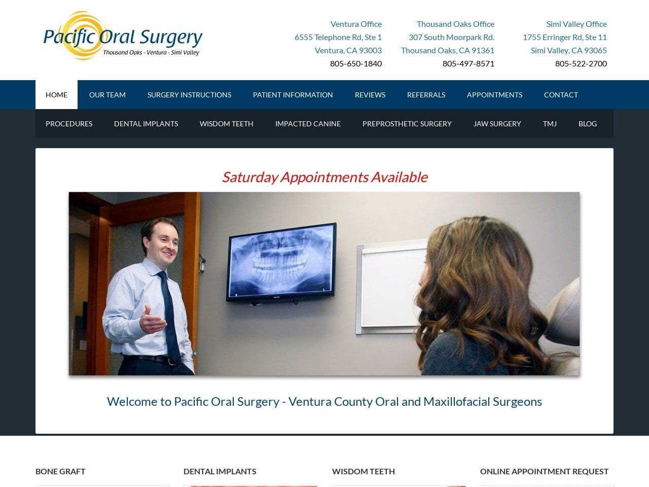 Dr. James O. Jacobs DDS MS Inc Website Screenshot from pacificoralsurgeon.com