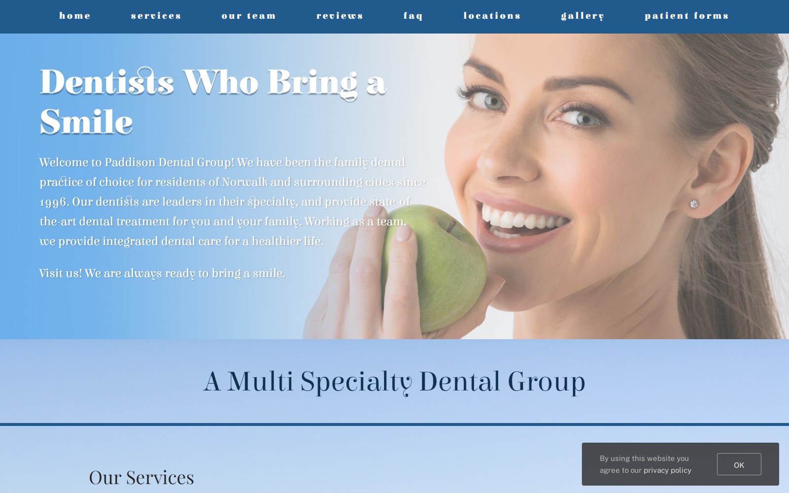 paddisondentalgroup.com screenshot