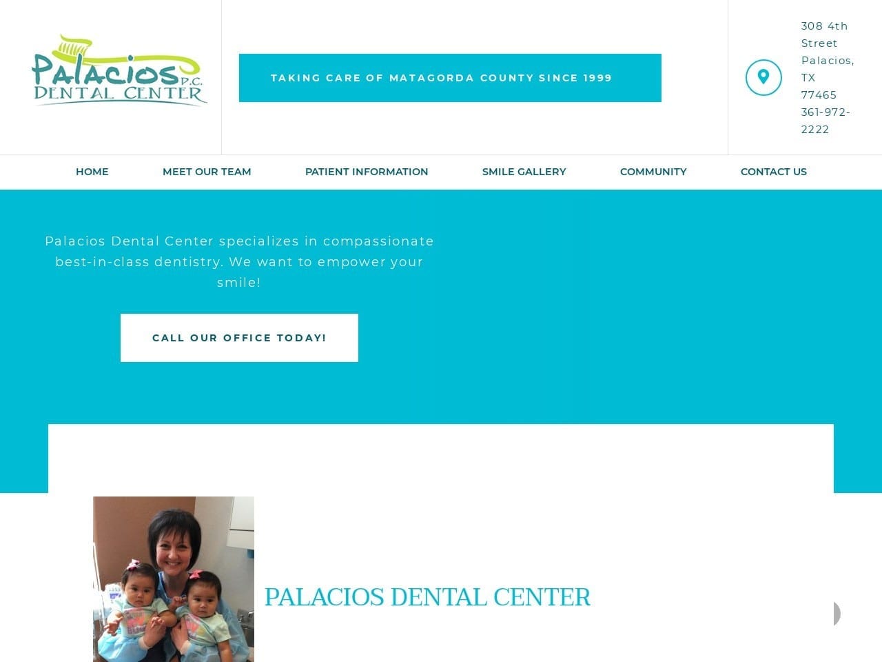 Palacios Dental Center Website Screenshot from palaciosdentalcenter.com