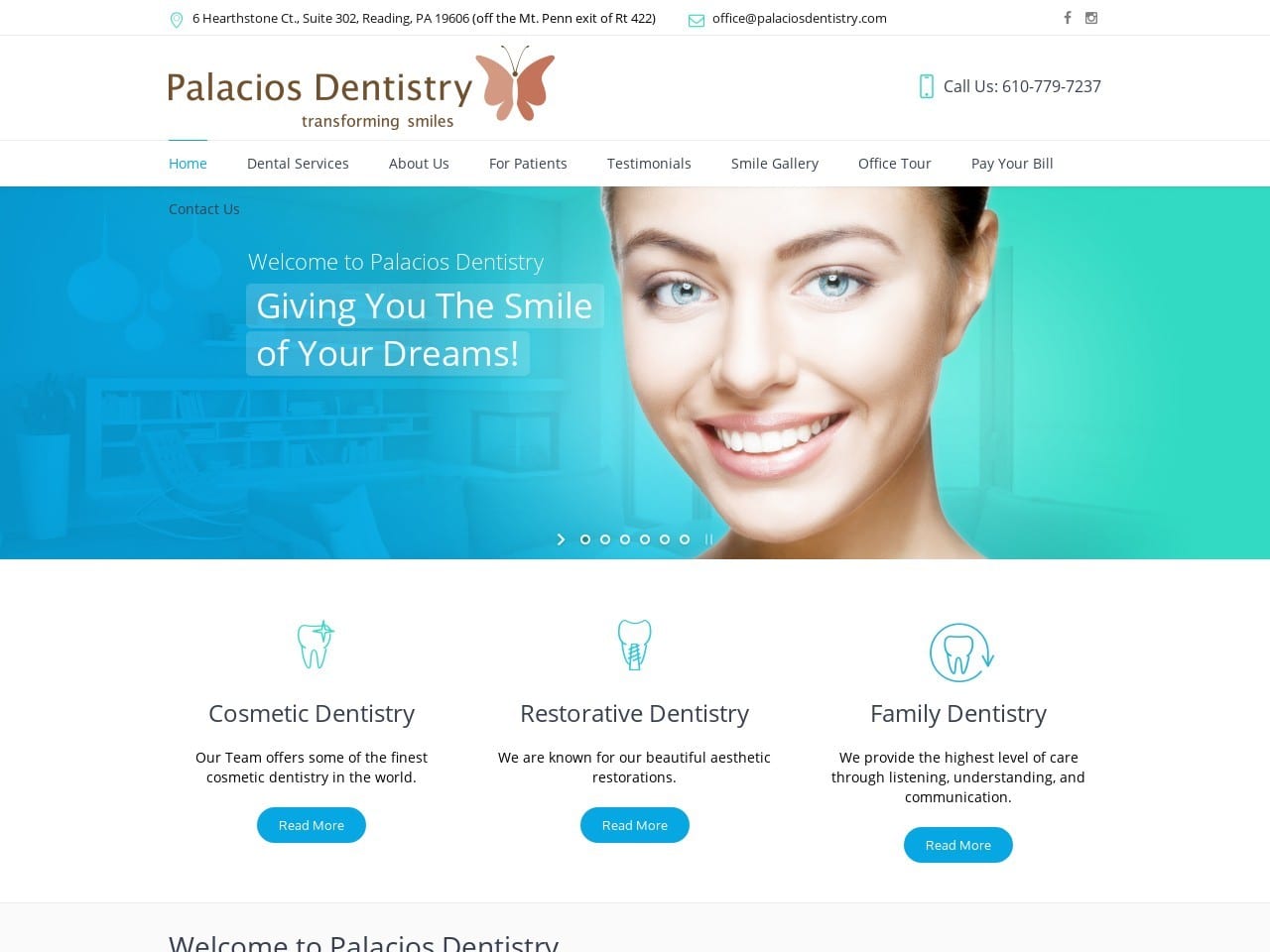 Palacios Louis M DDS Website Screenshot from palaciosdentistry.com