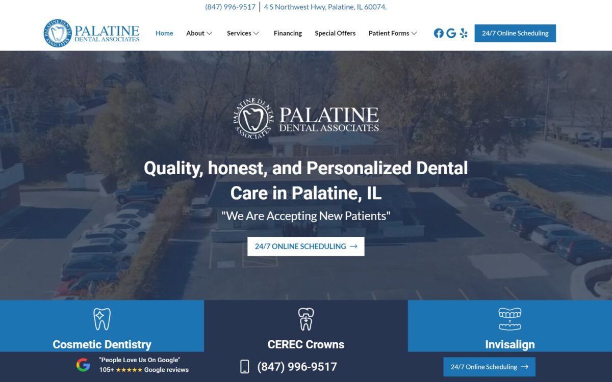 palatinedentalassociates.com screenshot