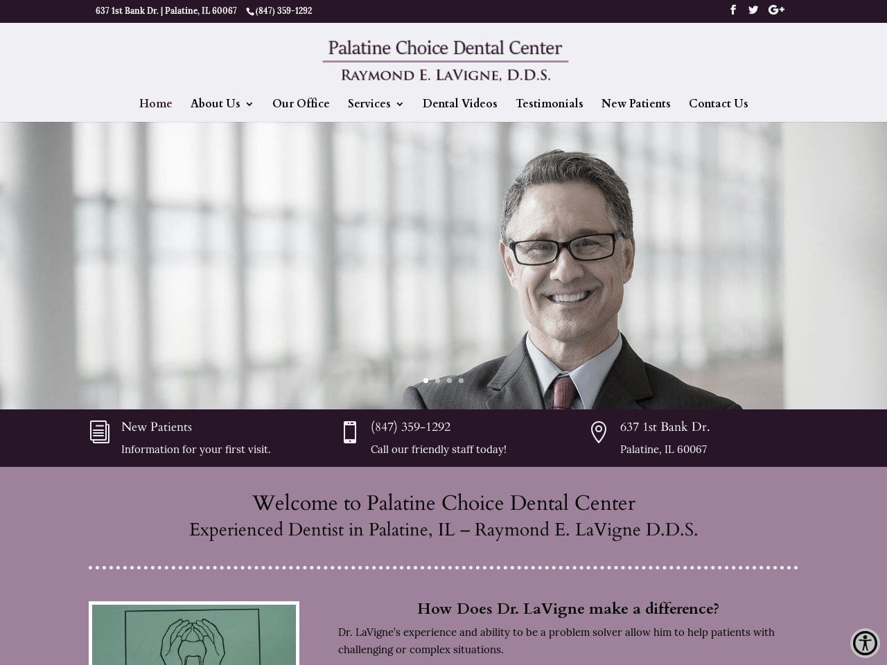 Palatine Dentistrel Website Screenshot from palatinedentistrel.com