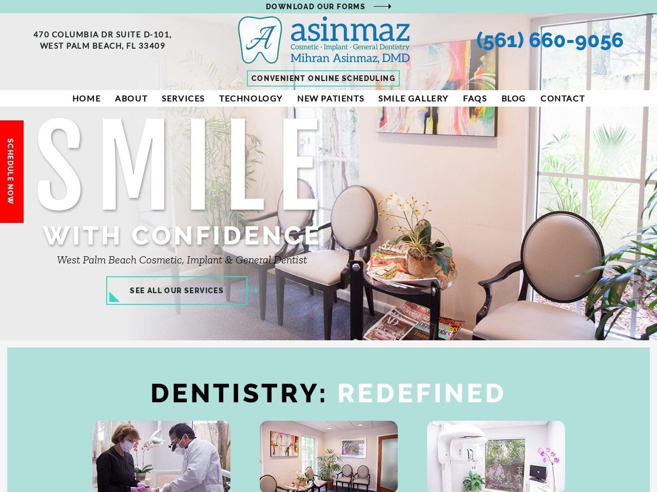 Dr. Mihran Asinmaz DMD Website Screenshot from palmbeachdentalexcellence.com