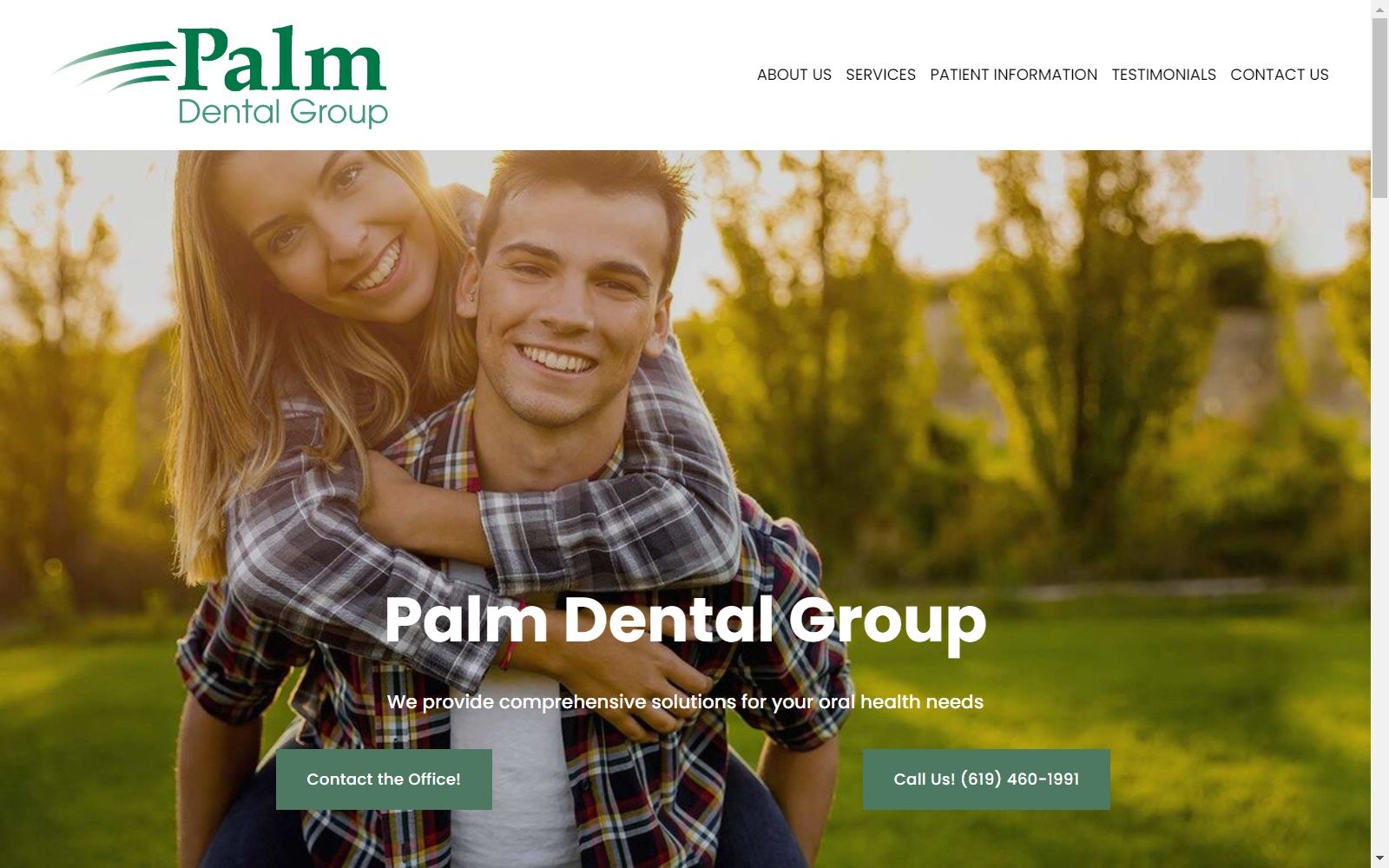 palmdentalgroup.com screenshot