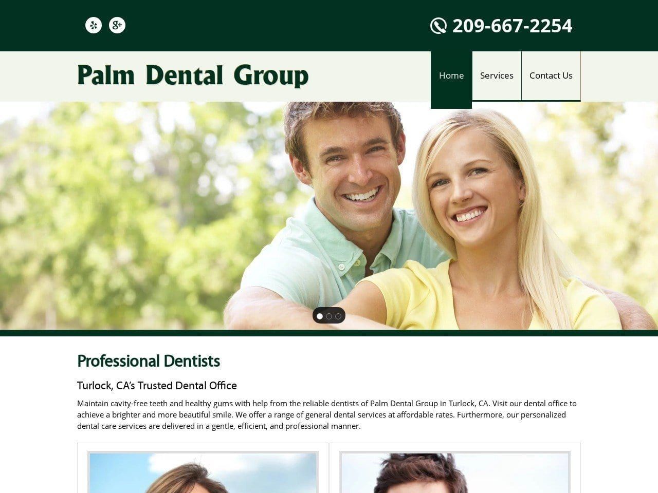 Palm Dental Group Website Screenshot from palmdentalturlock.com