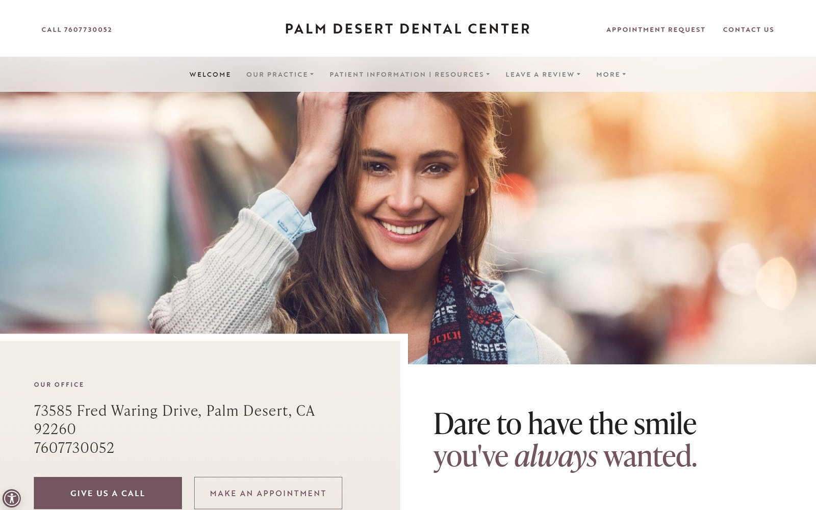 palmdesertdental.net screenshot