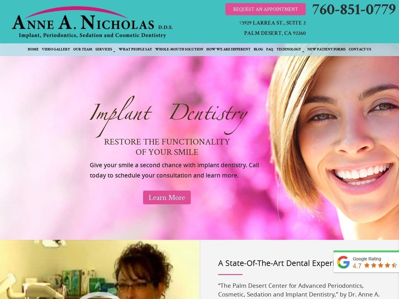 Palm Desert Implant Dentist Website Screenshot from palmdesertimplantdentist.com