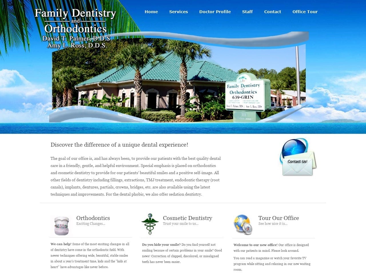 Palmer Dental Website Screenshot from palmerdental.com