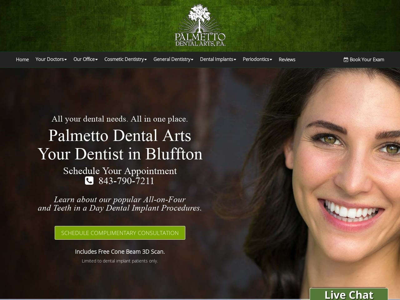 Shelly Elizabeth DDS Website Screenshot from palmettodental.com