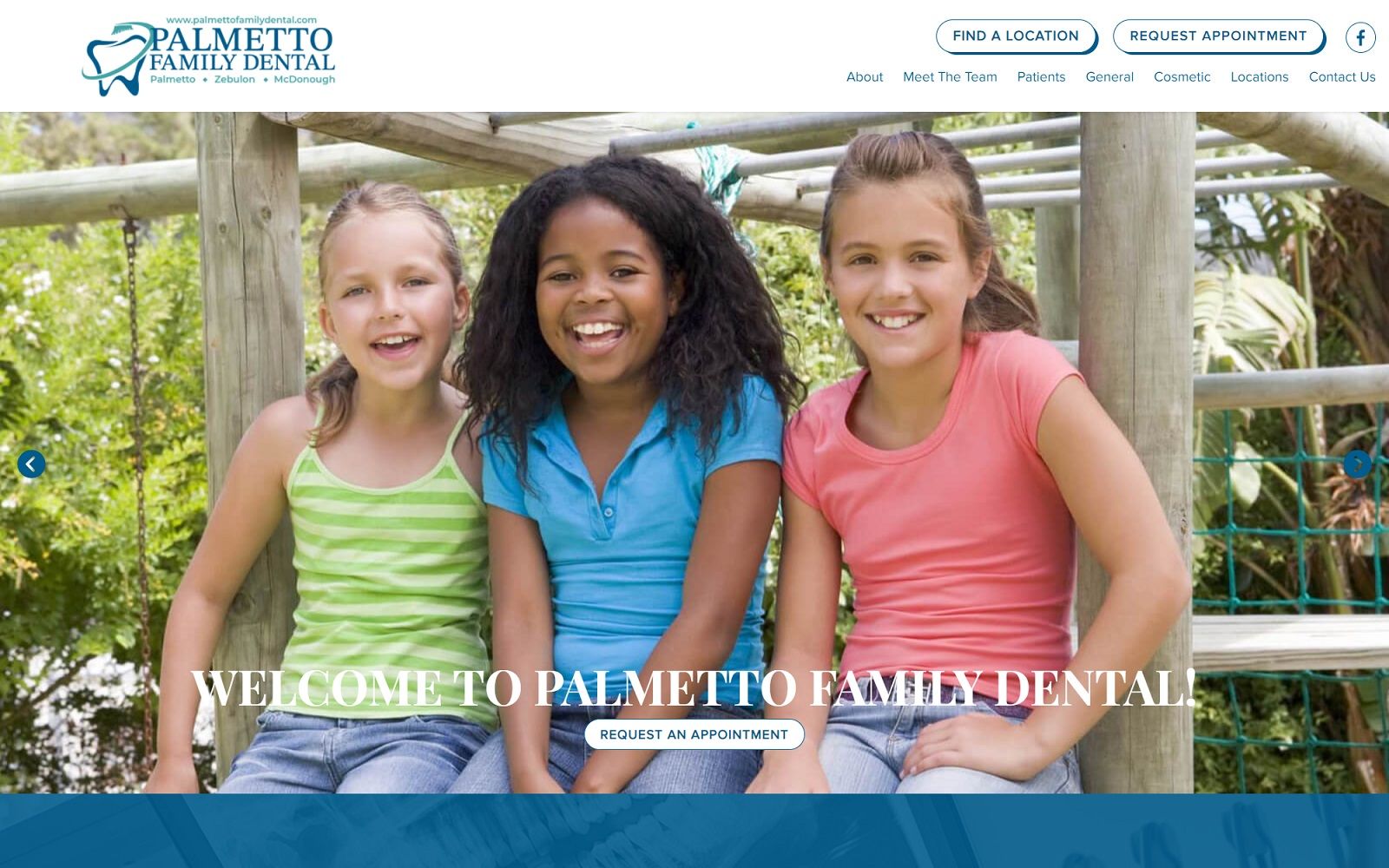 palmettofamilydental.com screenshot