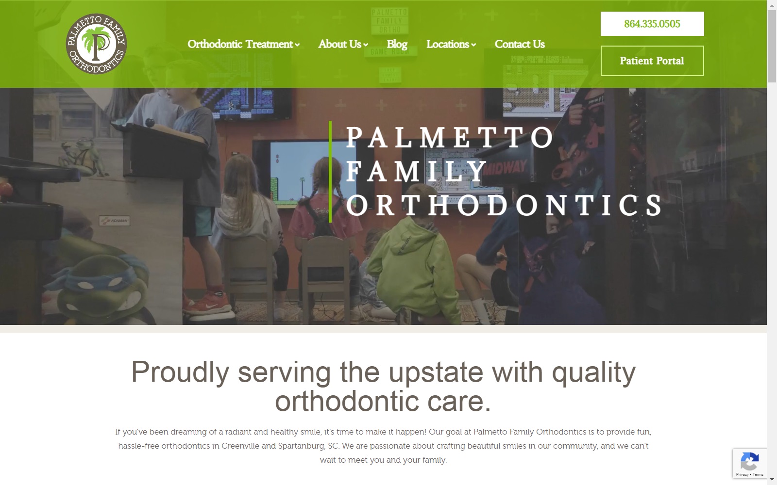 palmettofamilyortho.com screenshot