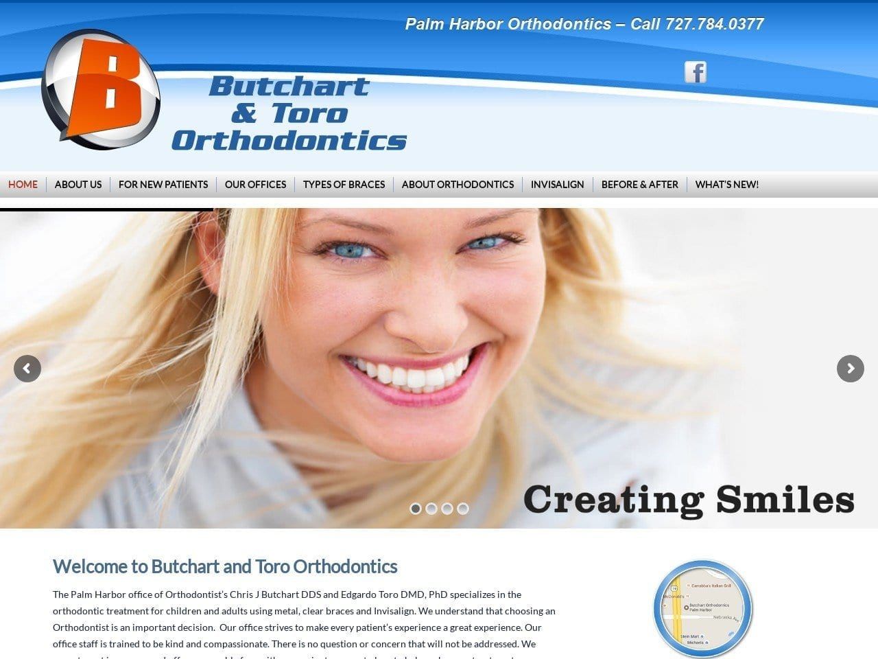 Butchart Orthodontics Palm Harbor Website Screenshot from palmharbororthodontist.com