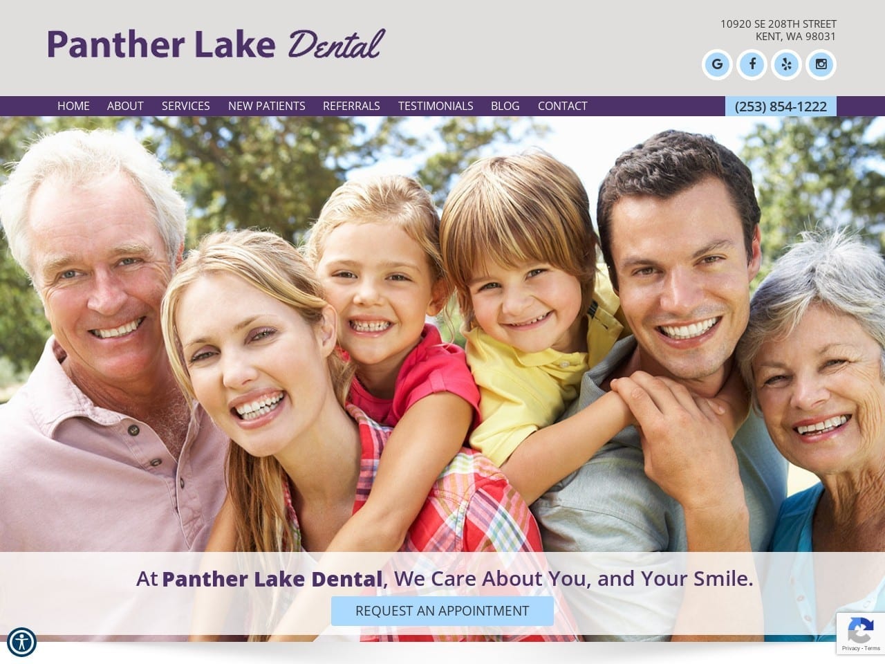 Panther Lake Dental Website Screenshot from pantherlakedental.com