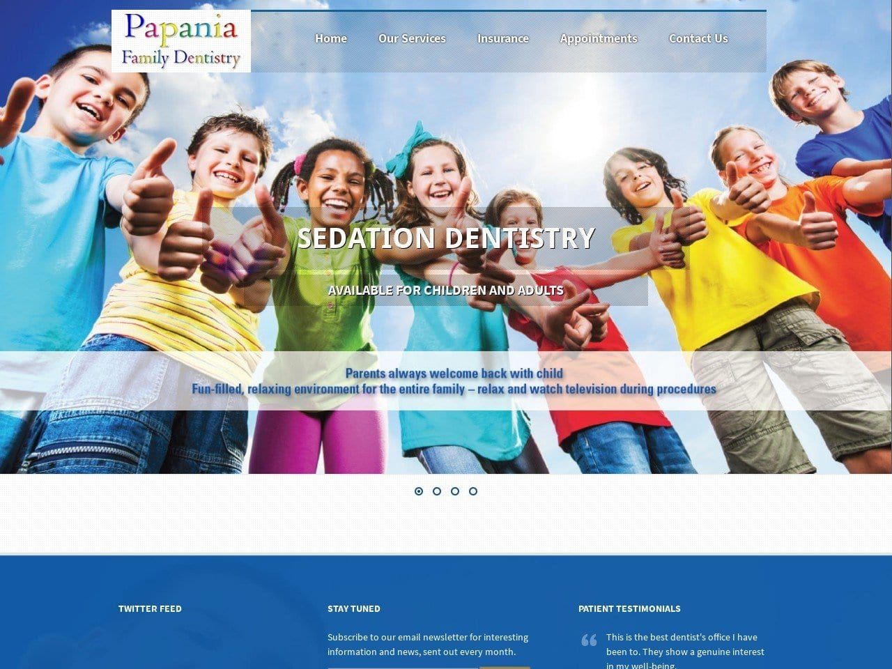 Papania Family Dentistry Website Screenshot from papdental.com