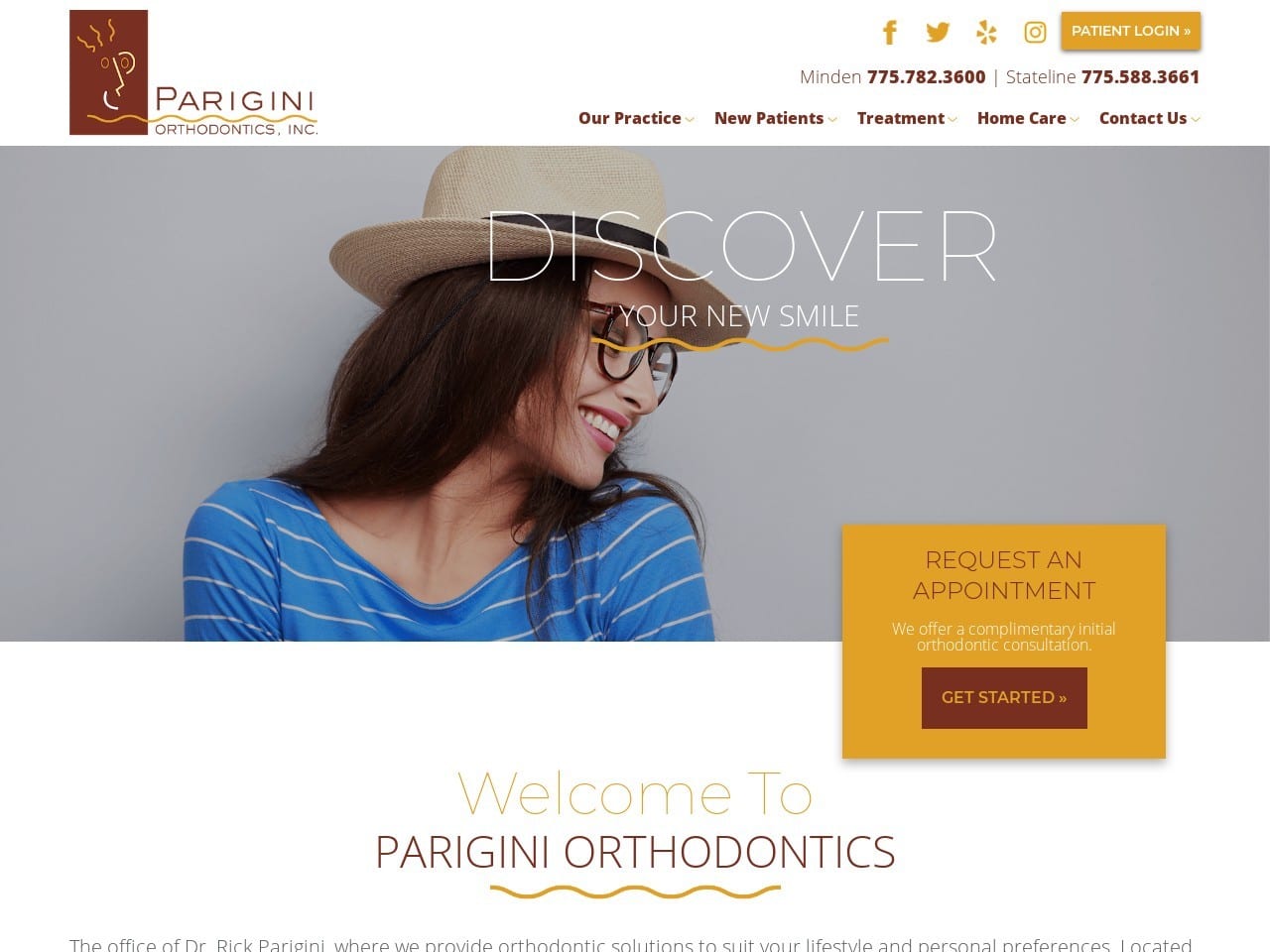 Parigini Orthodontics Website Screenshot from pariginiorthodontics.com