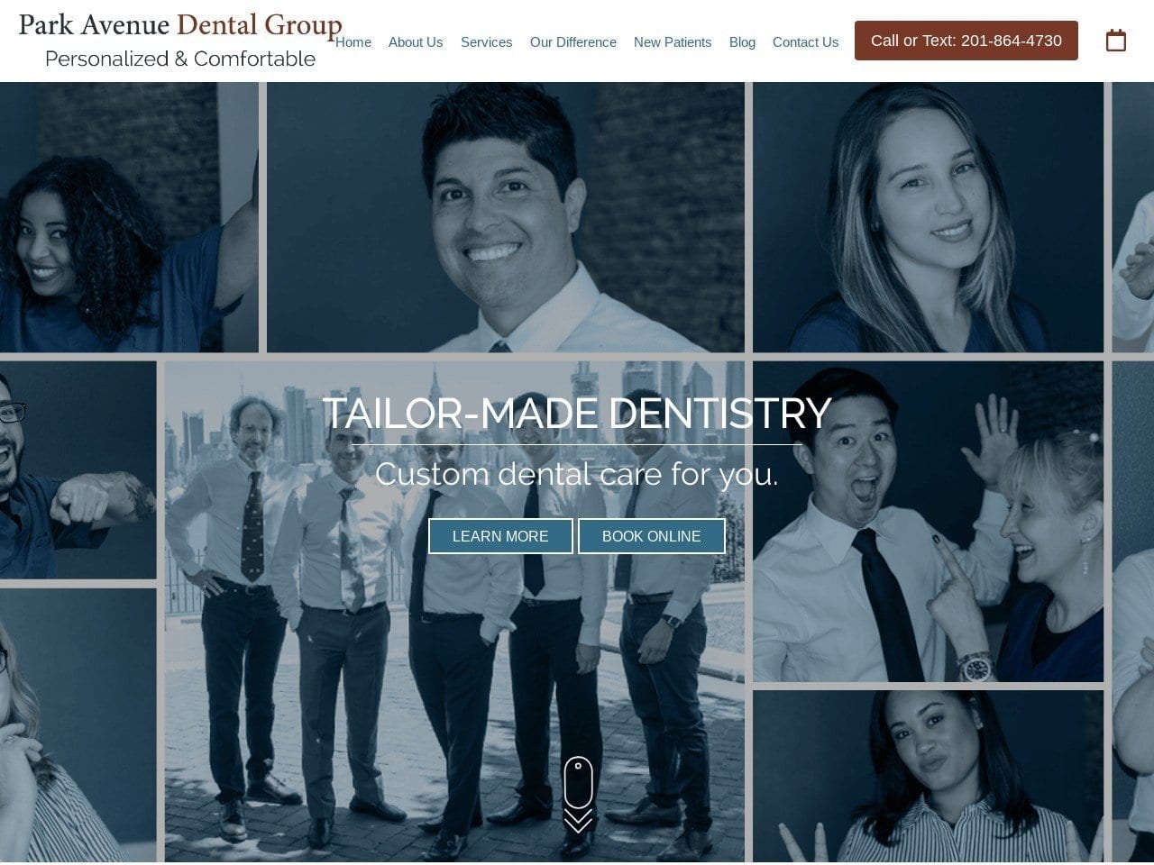 Park Avenue Dental Group Website Screenshot from parkavedentalgroup.com