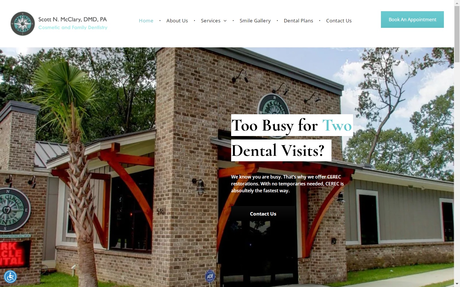 parkcircledental.com screenshot