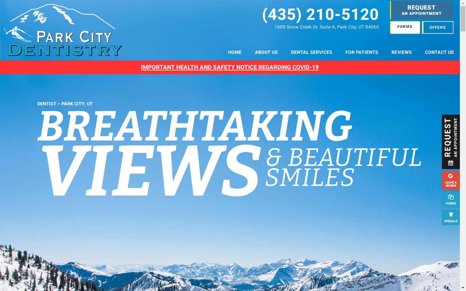 parkcitydentistry.com screenshot