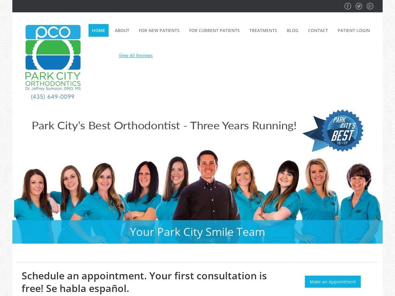 Park City Orthodontics Website Screenshot from parkcitysmile.com