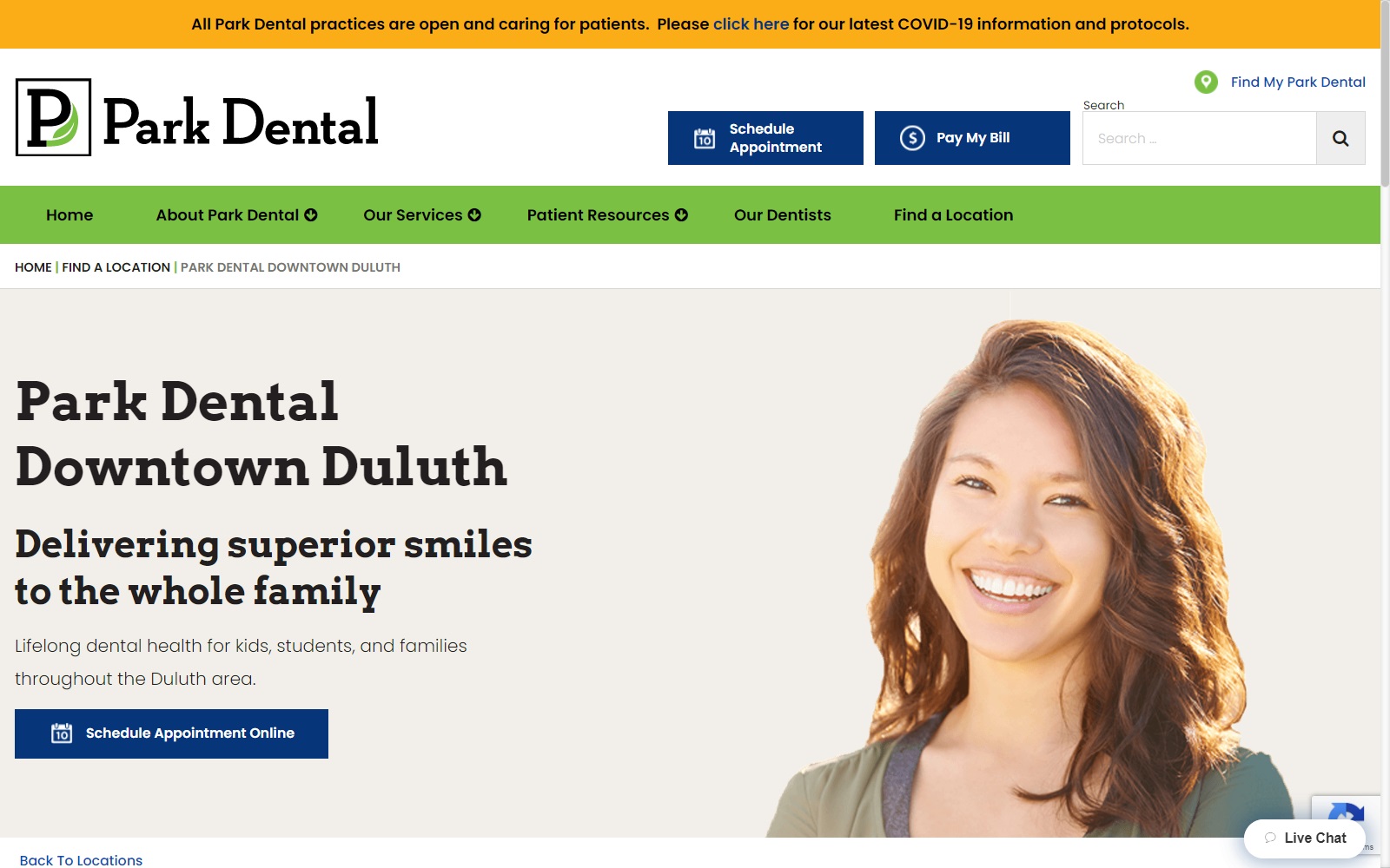 parkdental.com_location_park-dental-downtown-duluth screenshot