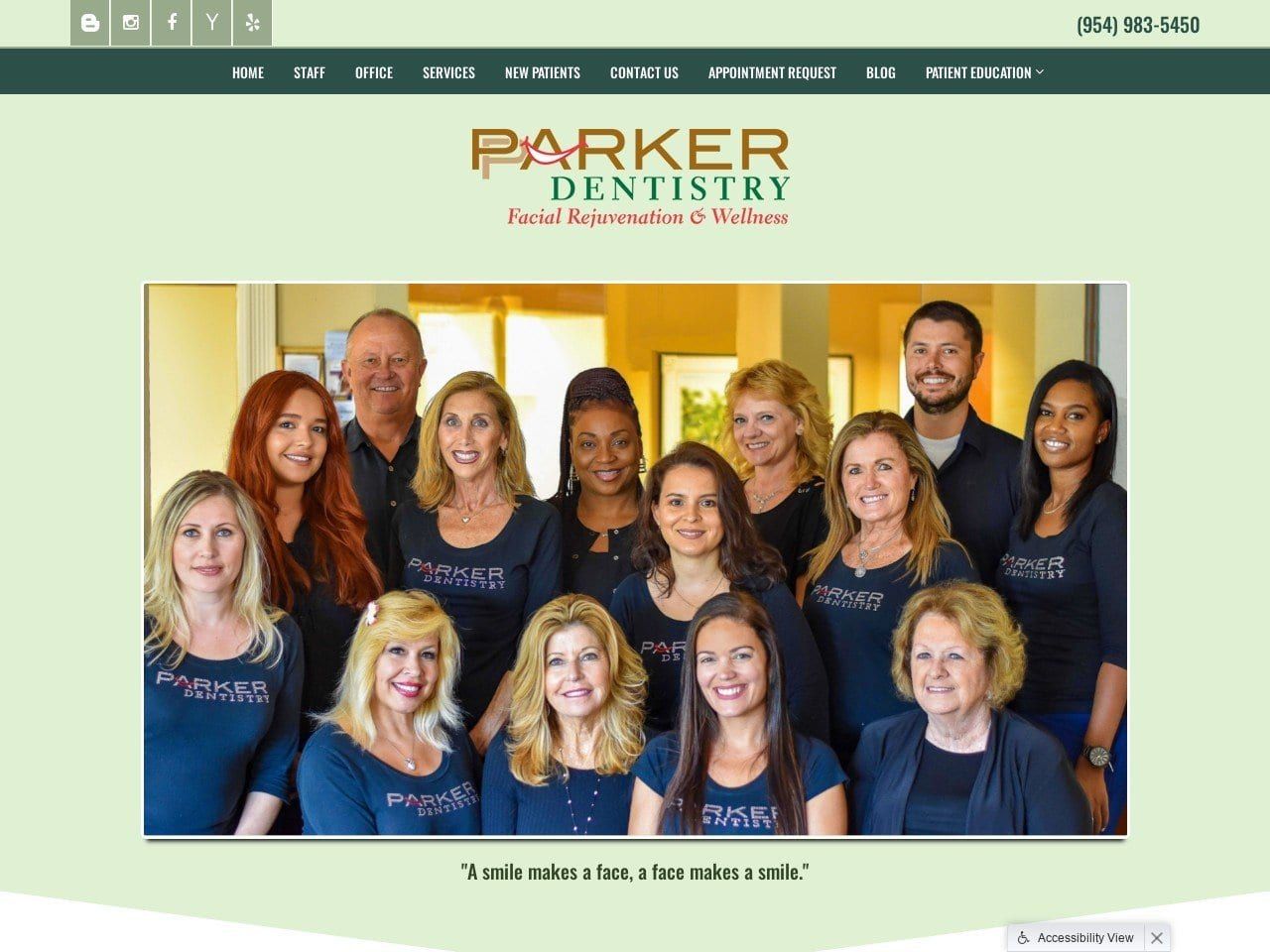 Parker Website Screenshot from parker-dentistry.com