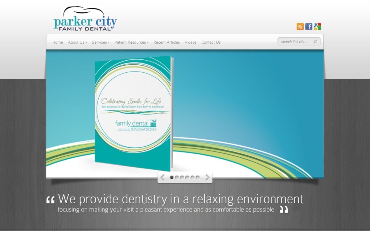 parkercityfamilydental.com screenshot