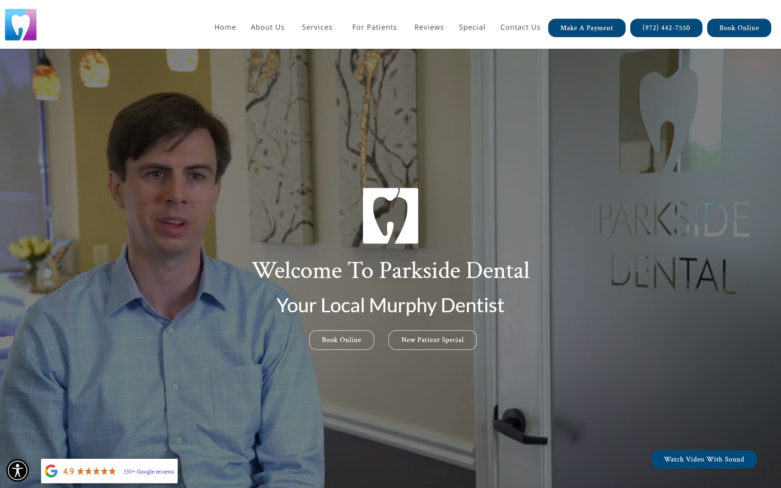 parksidedentaltx.com screenshot