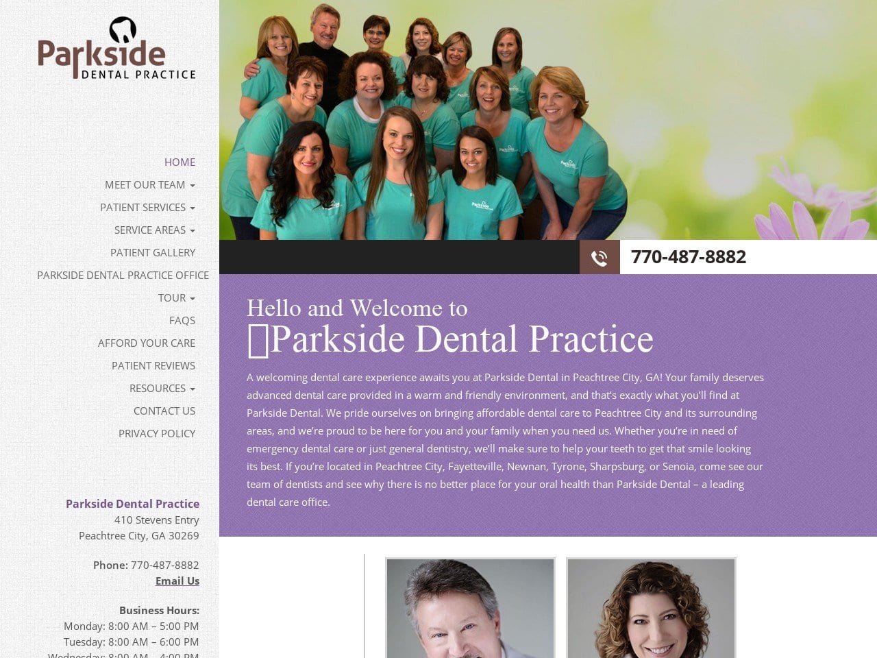 Parkside Dental Practice Website Screenshot from parksidefamilydentist.com