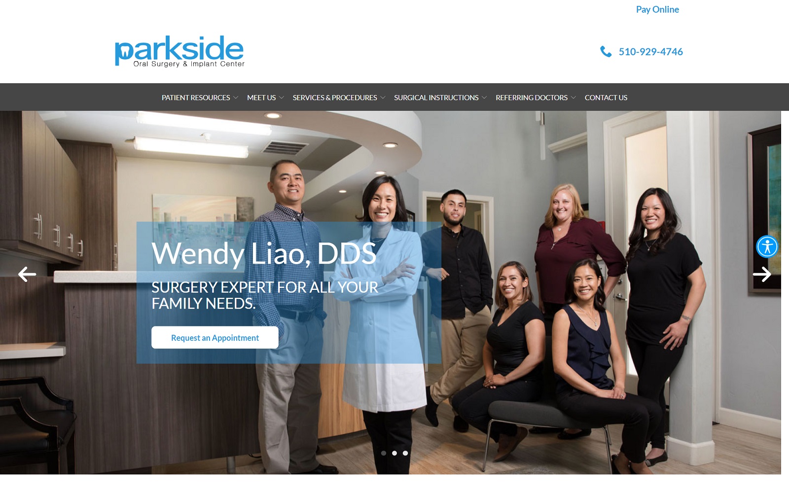 parksideoralsurgery.com screenshot