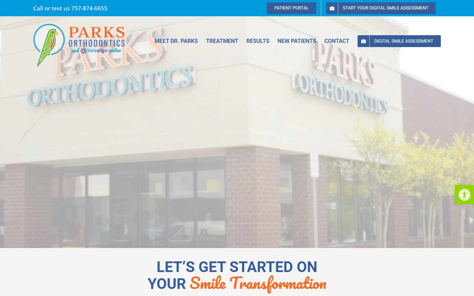 parksorthodontics.com screenshot