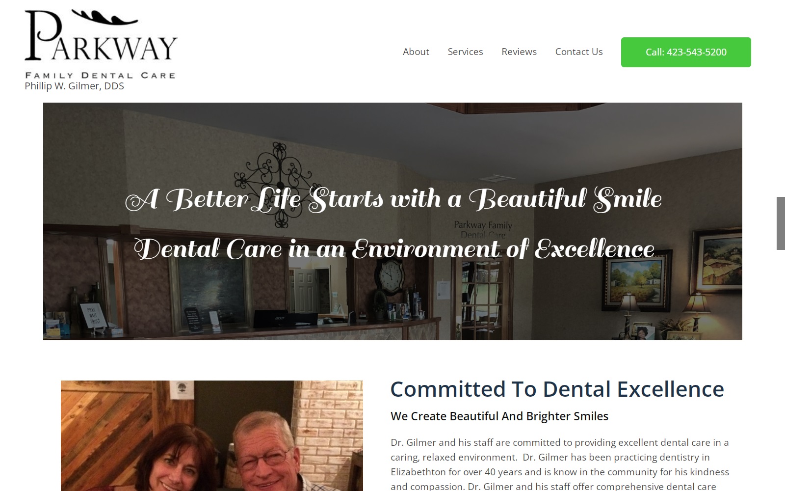 parkwayfamilydental.com screenshot