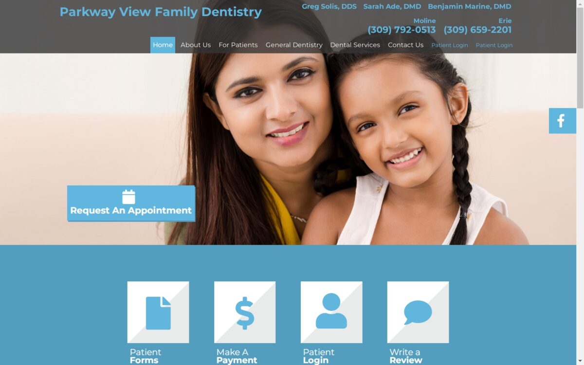 parkwayviewdentistry.com screenshot