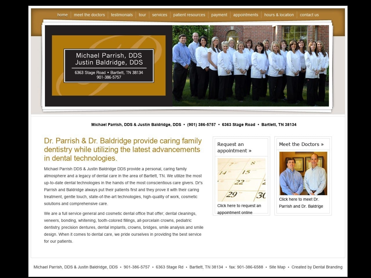 Michael Parrish PC Website Screenshot from parrishdentistry.com