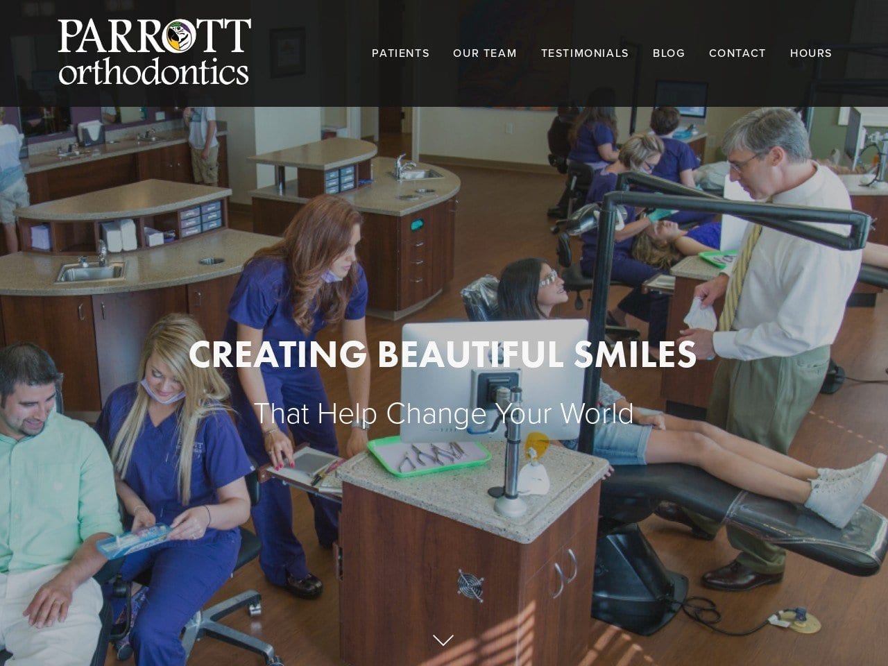 Parrott Orthodontics Website Screenshot from parrottortho.com