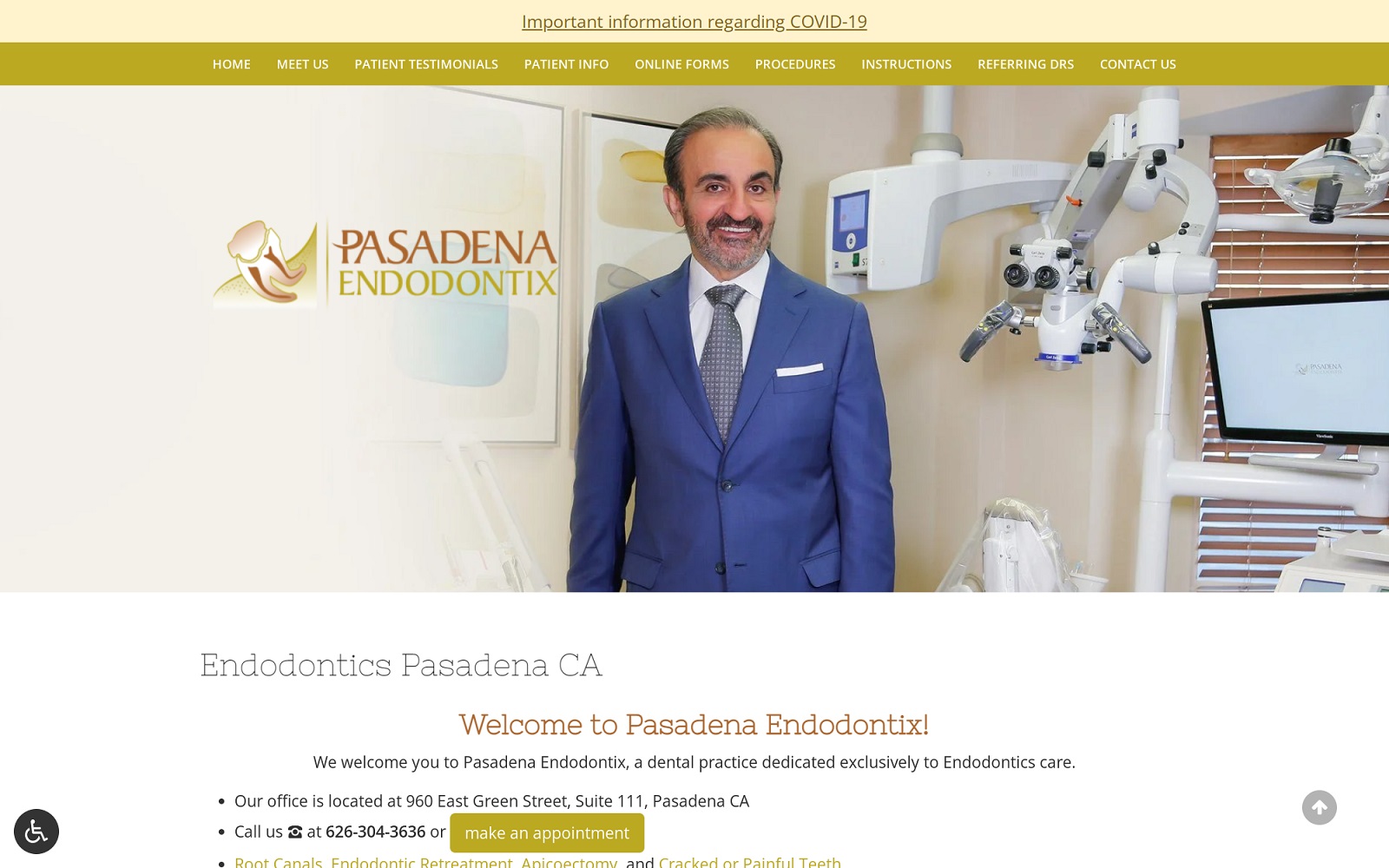 pasadenaendodontix.com screenshot