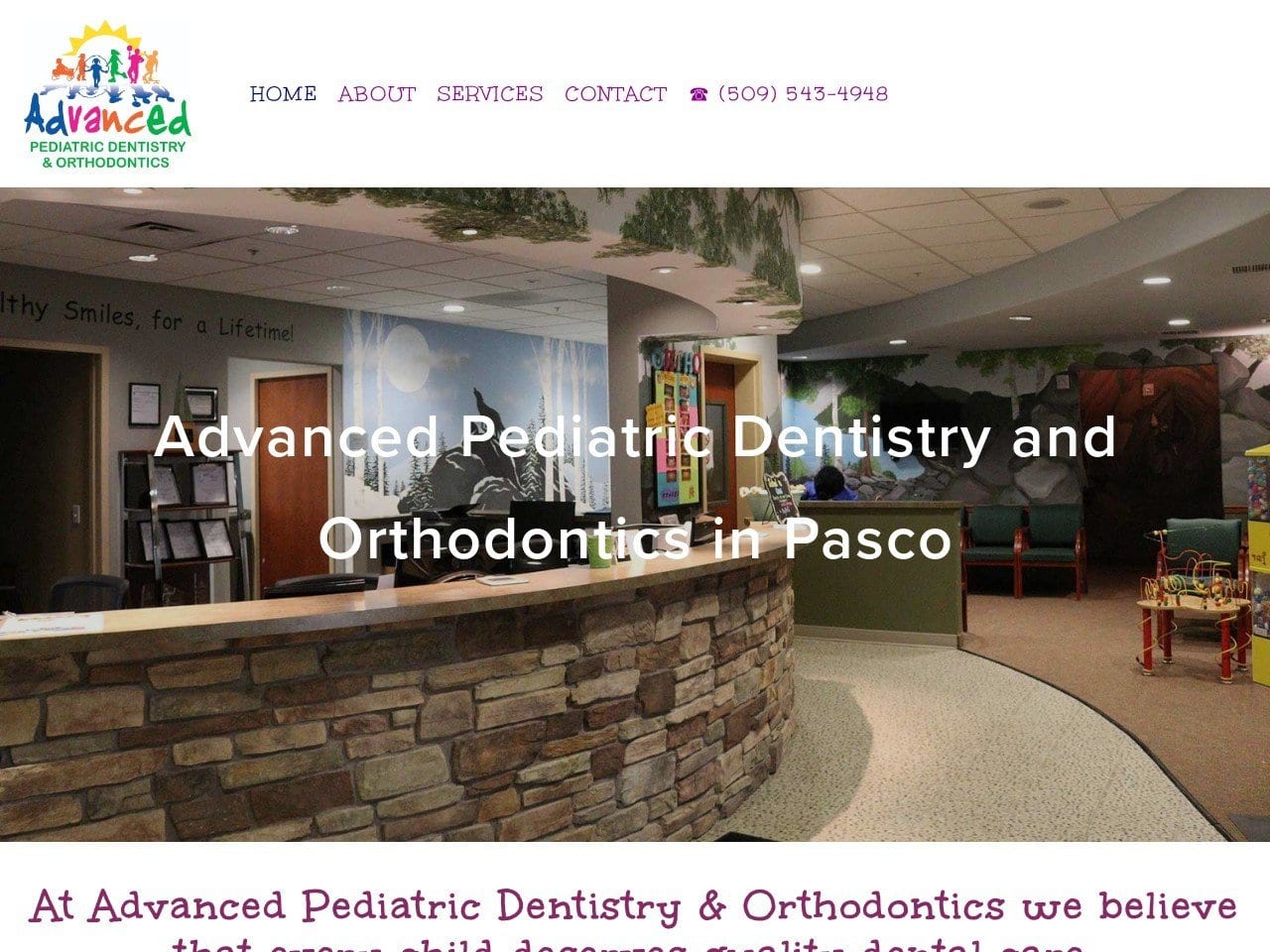 Advanced Pediatric Dentist Website Screenshot from pascokidsdentist.com