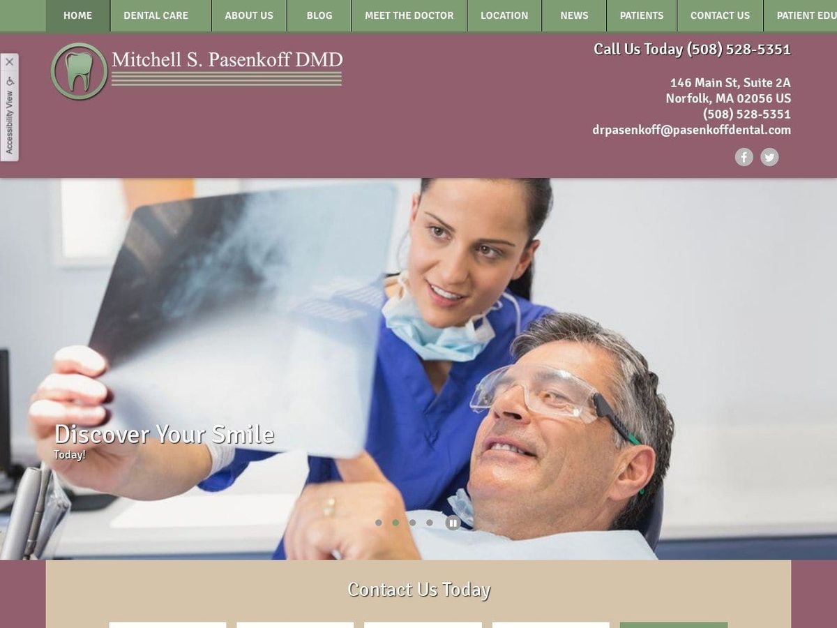 Pasenkoff Mitchell S Dmd Website Screenshot from pasenkoffdental.com