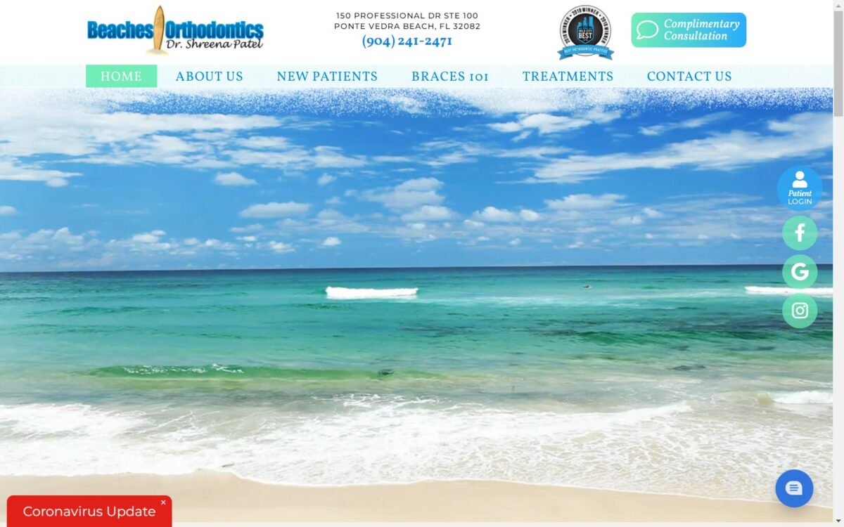 patelbeachesorthodontics.com screenshot