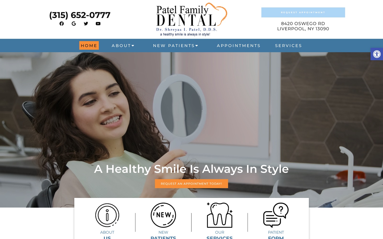 patelfamilydental.com screenshot