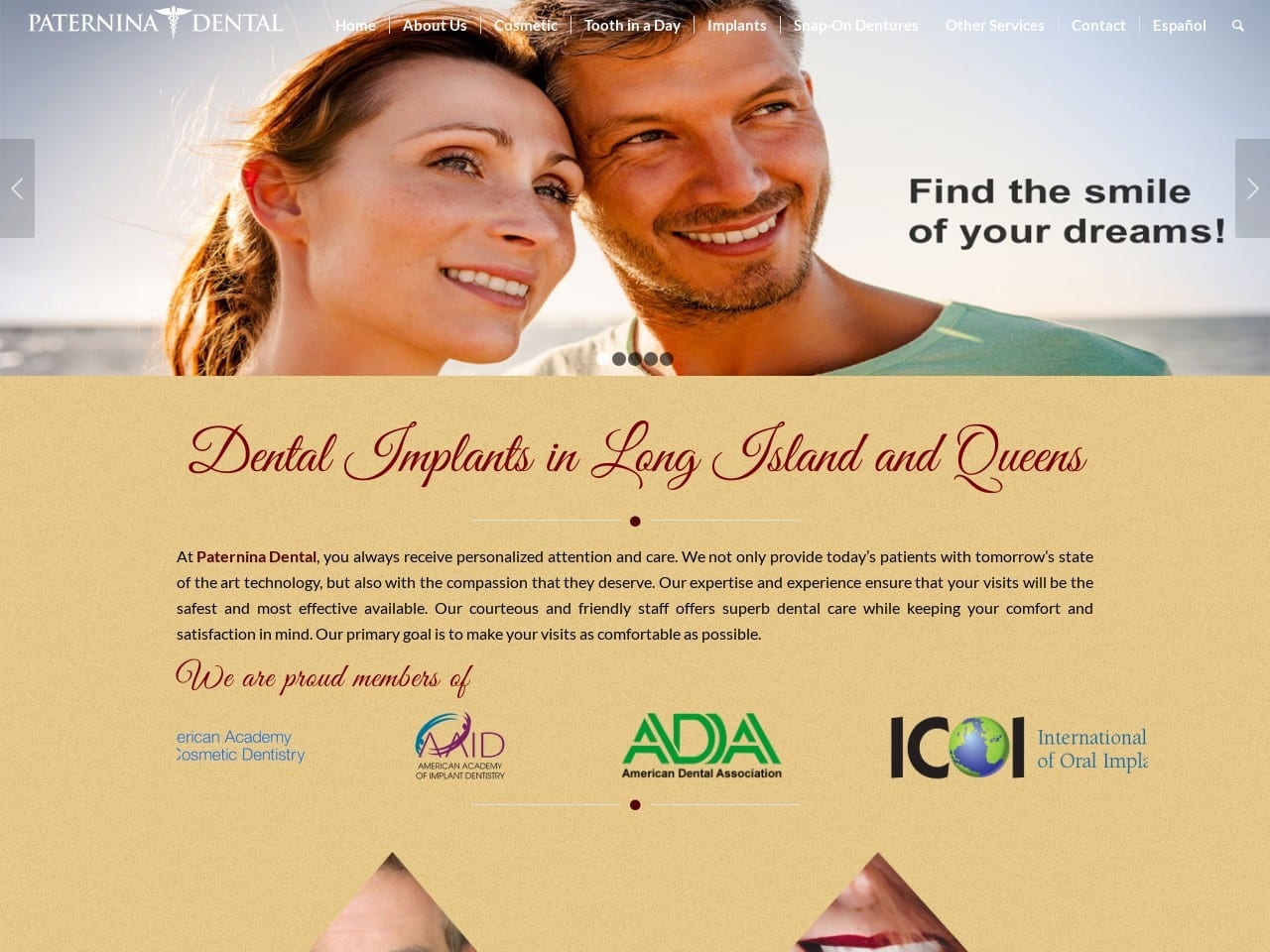 Paternina Dental Website Screenshot from paterninadental.com