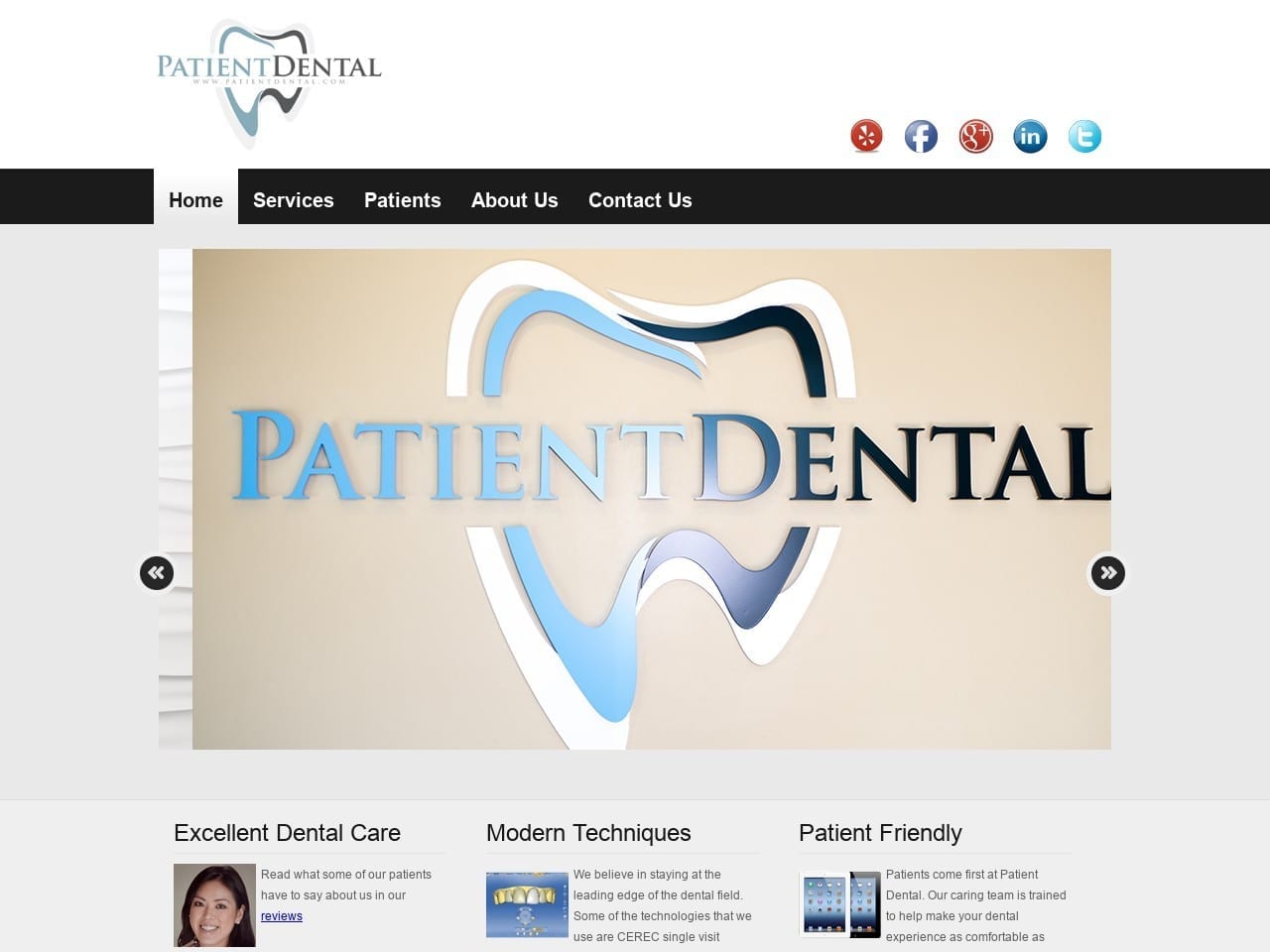 Patient Dental Website Screenshot from patientdental.com