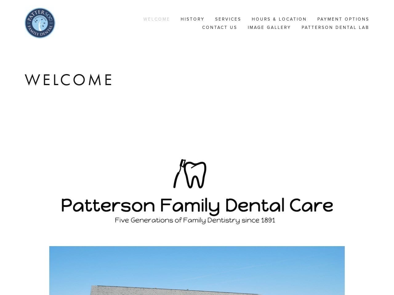 Patterson Family Dental Care Website Screenshot from pattersonfamilydentalcare.com