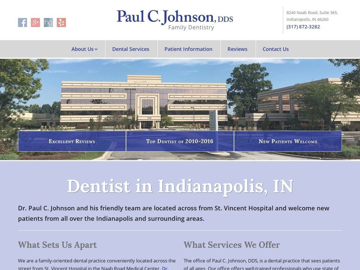 Paul C Johnson DDS Website Screenshot from pauljohnsondds.com