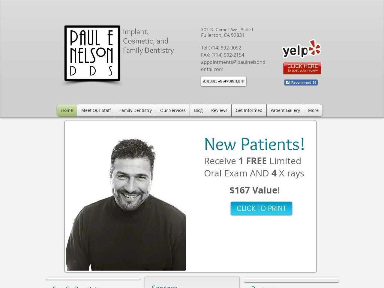 Paulnelson Dental Website Screenshot from paulnelsondental.com